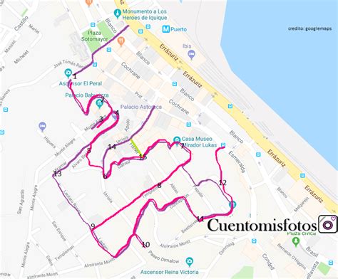Mapa de Valparaíso con los Cerros Alegre y Concepción resaltados