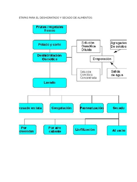 Esquema del proceso de deshidratación de garbanzos