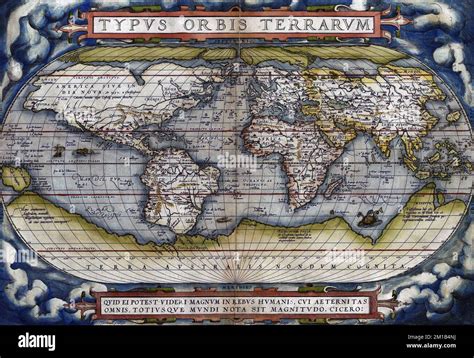 Mapamundi de Abraham Ortelius, 1570, mostrando la concepción del mundo antes del descubrimiento del Cabo de Hornos.