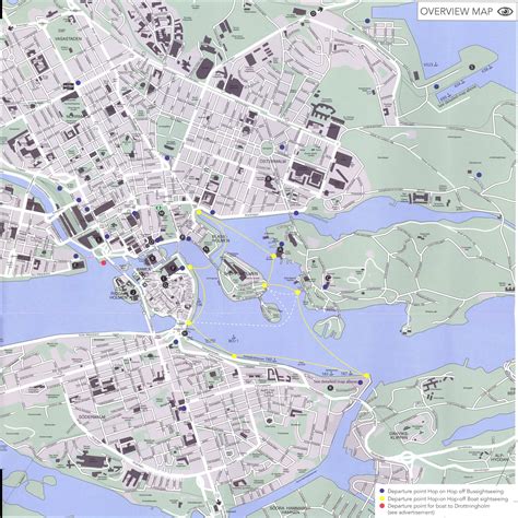 Mapa de Estocolmo con marcadores de lugares clave para la pesca de salmón y trucha marina