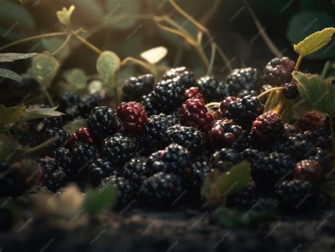 Ilustración de moras silvestres recién recolectadas