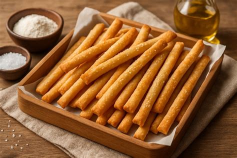 Foto de varios tipos de palitos salados hechos con harina de garbanzo, con diferentes formas y especias.