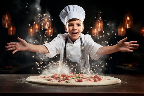 Niño cocinando pizza en un juego virtual