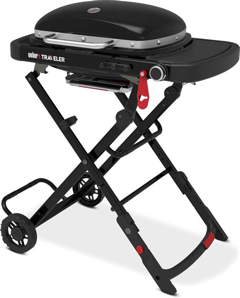 Fotografía de la barbacoa de gas Weber Traveler Compact plegada y lista para transportar