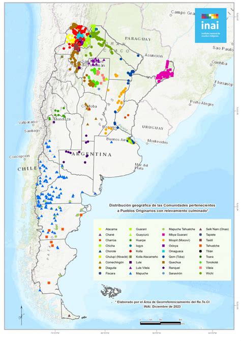 Esquema de la distribución geográfica de los pueblos indígenas precolombinos en Sudamérica
