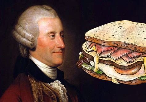 Ilustración antigua del Conde de Sándwich en una mesa de juego