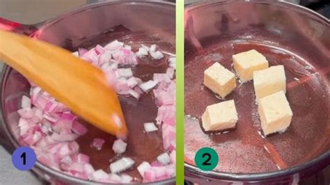 Esquema paso a paso: preparación del sofrito, vaciado del zapallo y rellenado antes del horneado