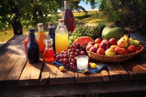 Botellas de cerveza con diferentes siropes de frutas y vasos preparados