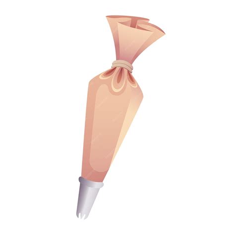 Ilustración de una manga pastelera con boquilla y adaptador