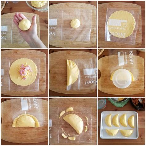 Infografía mostrando los pasos para hacer la masa de empanadas
