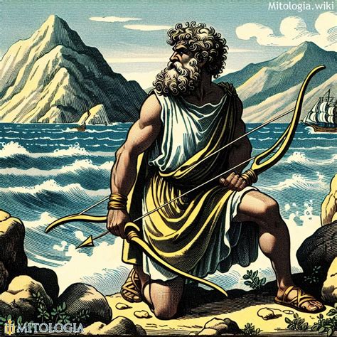 Representación de Filoctetes con el arco de Heracles