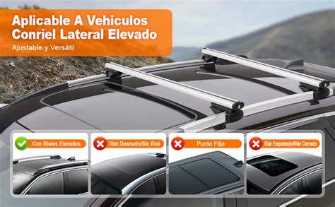 Esquema de instalación de barras transversales y parrilla portaequipaje en el techo de una Hyundai Santa Fe