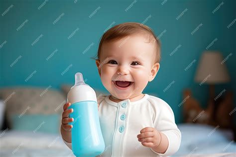 Bebé feliz tomando un biberón de fórmula, simbolizando nutrición y bienestar