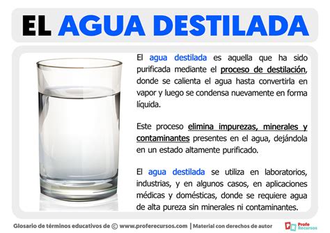 Esquema comparativo de diferentes tipos de agua: destilada, hervida, de grifo, filtrada