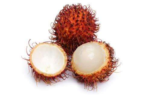 Rambután rojo con cáscara peluda