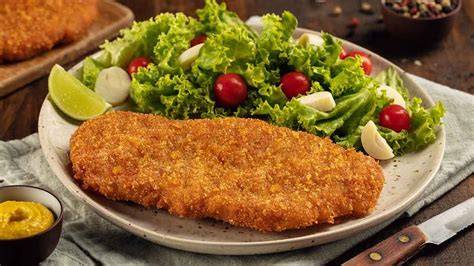 Foto de milanesas de espinacas con zanahorias en un plato, acompañadas de ensalada
