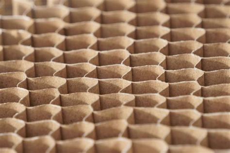 Detalle de la estructura interna del cartón nido de abeja
