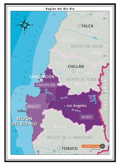 Mapa de la Región del Biobío con señalización de zonas de recolección de diferentes tipos de hongos silvestres.