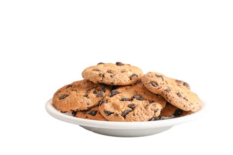 Señal de prohibición sobre un plato con galletas, cereales y chocolate.