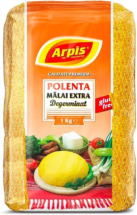 Infografía que muestra los ingredientes para la polenta dulce: harina de maíz, miel de caña, canela en rama, y rodajas de cítricos