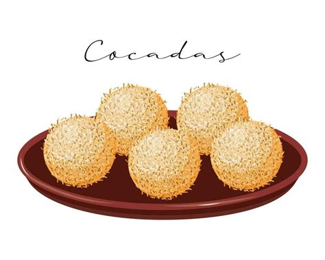 Ilustración de cocadas horneadas doradas y apetitosas
