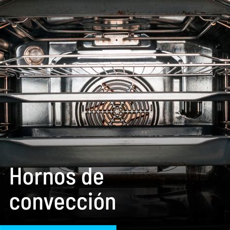 Infografía mostrando los beneficios clave de un horno de convección: cocción rápida, dorada uniforme, ahorro energético.