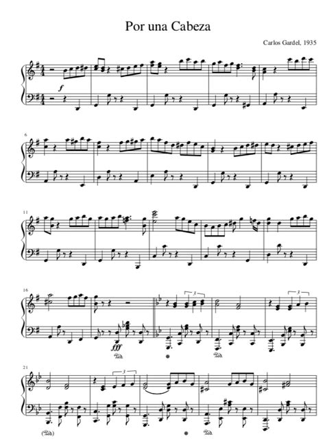Partitura de la melodía de 