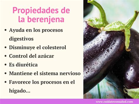 Infografía: Propiedades de la berenjena