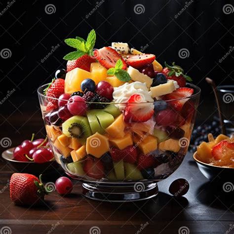 Ensalada de mariscos vibrante y colorida servida en un bol grande