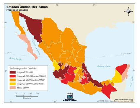 Mapa de México destacando los estados con mayor producción de camote.