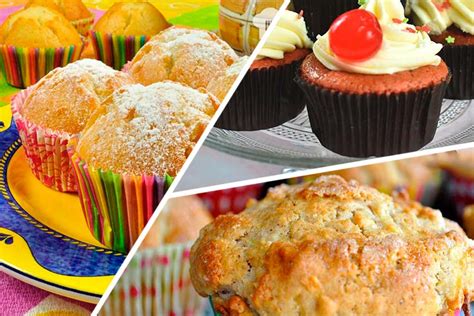 Foto comparativa de cupcakes, magdalenas y muffins