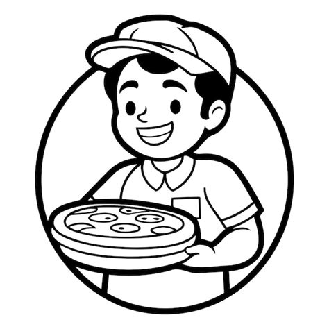 Ilustración de una pareja disfrazada de pizza y repartidor