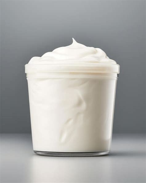 imagen de un recipiente hermético con crema batida en el refrigerador