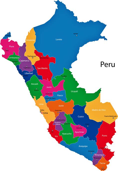 Mapa de Perú con las principales zonas de producción de arándanos