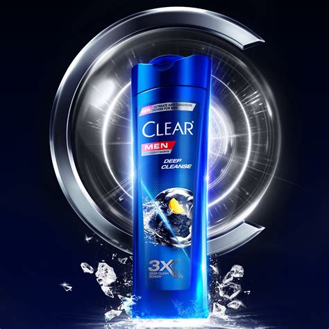 infografía detallando los ingredientes clave de Clear Men Shampoo y sus funciones
