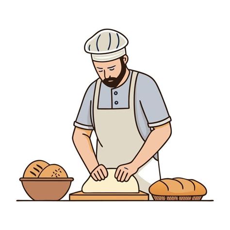Ilustración de un panadero sonriendo a pesar de un pan quemado, simbolizando el aprendizaje del error