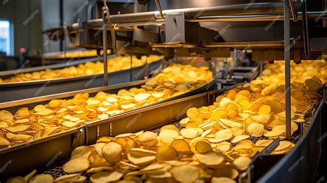 Infografía del proceso de producción de patatas fritas, mostrando las distintas etapas desde la selección de la patata hasta el envasado final.