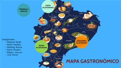Mapa gastronómico de la zona de Concepción destacando los sectores de Lomas de San Andrés y centro