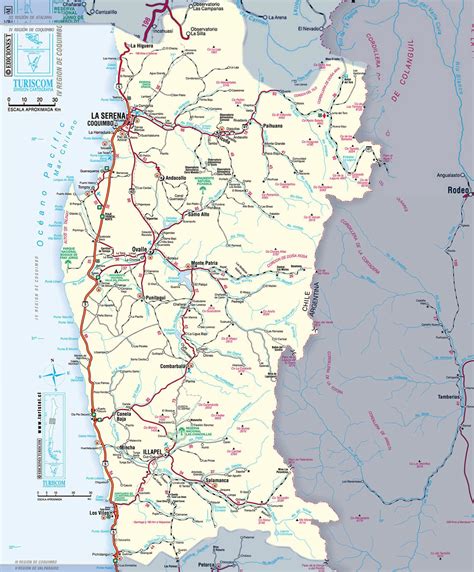 mapa de la región de Coquimbo con énfasis en la provincia de Limarí
