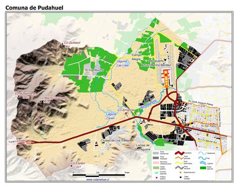 Mapa de la comuna de Pudahuel, destacando la ubicación de San Andrés