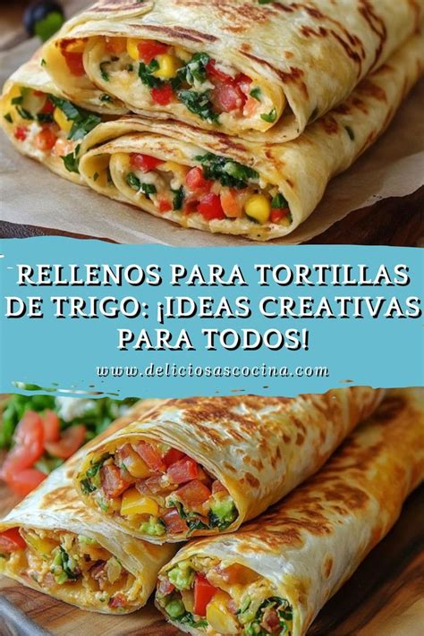 Infografía con diferentes ideas de rellenos para tortillas
