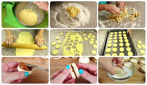 Paso a paso infografía de preparación de alfajores