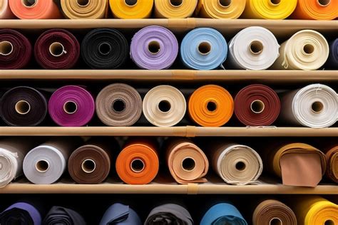 Muestra de diferentes rollos de tela de algodón con distintos patrones y colores, aptos para confección