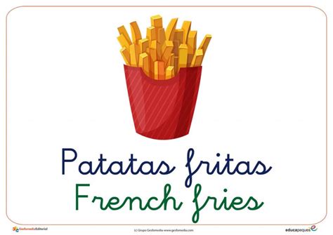 Infografía comparativa de términos para patatas fritas en inglés británico y americano