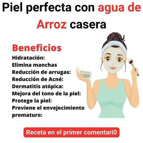 Infografía: Beneficios del agua de arroz para la piel