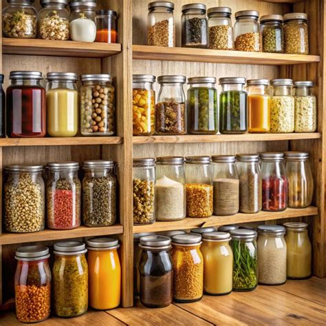 Estantes de despensa llenos de harinas sin gluten, especias, frutos secos y semillas