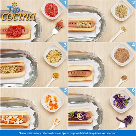 Muestra de diversos aderezos y toppings para hot dogs
