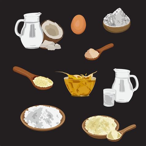 ilustracion de ingredientes de repostería sustitutos