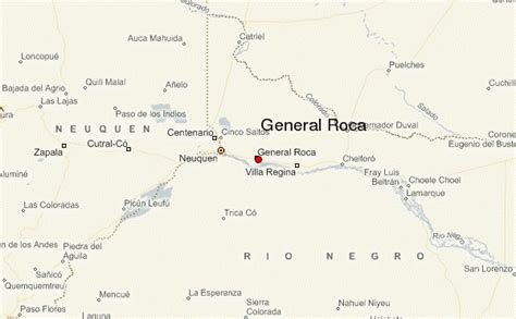 Mapa de ubicación de General Roca, Río Negro, epicentro de la Fiesta Nacional de la Manzana.