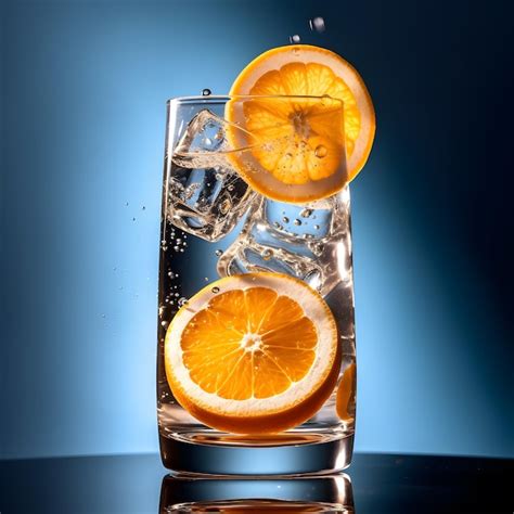 Ilustración de un vaso alto con hielo, vodka y jugo de naranja, decorado con una rodaja de naranja.